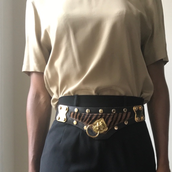 Vintage Animal Print Statement Belt